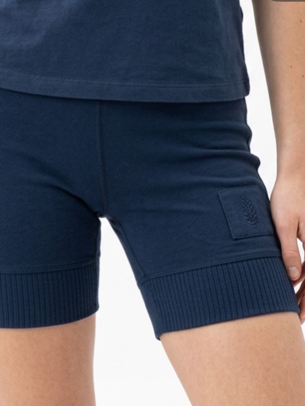 FP Movement by Free People Navy Rib-Hem Bike Shorts XS